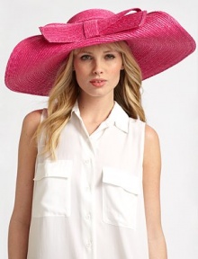 Glamorous and playful, accented with a floppy front bow.StrawBrim, about 6¾ wideMade in Italy of imported fabric