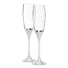 The Vera Lace Bouquet champagne flutes feature a delicate raised floral motif that evoke Vera Wang's well-known love of flowers. Designed with the bride in mind, this feminine yet contemporary set of 2 glasses is a keepsake-worthy gift she'll cherish.