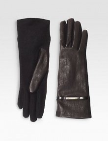 Supple leather with engraved logo plaque meets an ultra-soft cashmere-blended palm for luxurious warmth.LeatherCashmere/Nylon/Wool liningLength, about 7Dry cleanImported