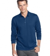 Give this sleek polo shirt from Hugo Boss a shot at your next weekend outing.  Guaranteed you'll be the sharpest there.