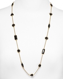 Imaginatively crafted with scattered stones, kate spade new york's long-link necklace is a must-have ticket to bold style. Wear it to enliven crisp summer basics.