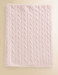 The essence of pampered luxury, crafted in four-ply cashmere with a baby-soft touch and corded detail. A thoughtful gift for their first holiday and sure to become an instant family heirloom. 32 X 38 Four-ply cashmere; dry clean Imported 