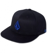 Top off your style in this trendy solid flexfit hat by Volcom.