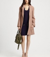 Achieve the right amount of sophistication in this textured, wool-rich coat with a flattering self tie, back vent and slash pockets. Notched collarSingle from besom pocketFront snap closureLong sleevesSelf tie at waistBack ventAbout 34 from shoulder to hem60% wool/25% polyester/15% acrylicDry cleanImportedModel shown is 5'10 (177cm) wearing US size 2.OUR FIT MODEL RECOMMENDS ordering true size. 