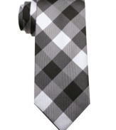 Check mate. This cool skinny tie from Ben Sherman lets you pop on a pattern with ease.