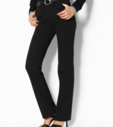 Substantial cotton twill and a straight leg lend easy refinement to this classic Lauren by Ralph Lauren pant. Designed with a hint of stretch for a sleek, tailored silhouette.