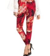 Wearable art: a flood of rich hues turns XOXO's floral-print harem pants into a chic statement piece.