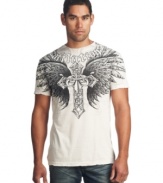 This ornate graphic t-shirt from Affliction shows your casual cool.