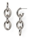 Modern and metallic. This pair of linear link drop earring from T Tahari encapsulates beautifully easy accessorizing.