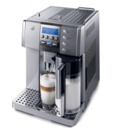 With the touch of a button the best flavors pour into your cup-enjoy a latte, espresso, cappuccino or Italian macchiato in mere minutes with the professional excellence of this automatic machine. A 25-ounce milk container creates frothed or steamed milk to top of your best brews. Model ESAM6620.