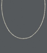 Add a simple chain to your neckline for a seamless look. Unique twisted chain features an intricate rope design crafted in 14k white gold. Approximate length: 20 inches.