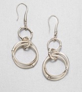 From the Bamboo Collection. Striking bamboo-motif links of various sizes connect in this simple yet elegant drop design.Sterling silverLength, about 2.6Width, about 1Ear wireMade in Bali