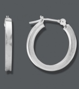 Traditional glamour. The perfect complement to every look -- try chic, 14k white gold hoops. Approximate diameter: 17 mm.