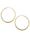 Hoop to it! Every girl needs to add a standout pair of hoop earrings to her collection. RACHEL Rachel Roy's extra-large style features a click backing crafted in gold-plated mixed metal. Approximate diameter: 3 inches.