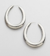 From the Glamazon Collection. Sleek hammered sterling silver in a long and elegant hoop design. Sterling silverLength, about 2.5Post backImported 