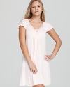 Lace applique trim and a flowing silhouette lend soft, feminine style to this nightie from Midnight by Carole Hochman.