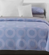 The sky's the limit with this Orion comforter set from Lacoste. Features a white and grey circular shape pattern on a soft blue background for a contemporary appeal. Reverses to self.