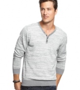 Take your casual game to the next level with this y-neck lightweight sweater from INC International Concepts.