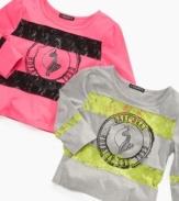 Add something lovely to her look with these lace trim tees from Baby Phat.