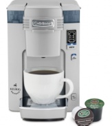 You've been served! Rising and shining each and every day is an easy matter with this single serve coffee maker. With 3 cup sizes and a removable tray that lets you fit in your handy travel mug, this smart brewer just needs your favorite pod to fill your cup with outstandingly fresh & bold flavor. 3-year warranty. Model SS300.