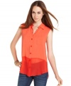 A sheer chiffon panel ups the edge on this hot-hued BCBGeneration top -- perfect for a high-watt summer look!