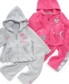 Big girl casual style for your little baby girl comes in these two soft track suit sets from Clubhouse.