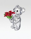 This year's Kris Bear is long on sparkle, richly faceted with the sweetest face, offering a colorful poinsettia plant as a holiday greeting.CrystalAbout 1.5H X 1WMade in Austria