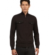 This Kenneth Cole New York sweater is a stylishly warm layer for those unpredictable winter days.