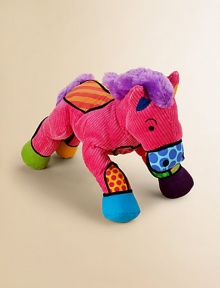 Adorned with an artful patchwork of vibrant patterns, this cheery pony will be your little one's cuddly new best friend.17W X 6.2W X 17HCottonWashable surfaceRecommended for ages 0+Imported