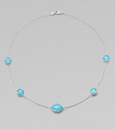 From the Contempo Collection. Faceted doublets of turquoise and clear crystal are gracefully spaced along a delicate sterling silver chain.Turquoise and clear crystal Sterling silver Length, about 17 Lobster clasp Imported