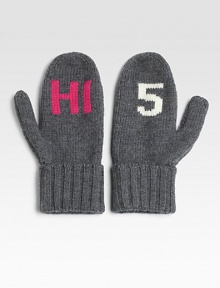 Give someone a statement-making high five in these toasty wool mittens.7 longMerino woolHand washImported