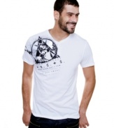 This graphic tee by Marc Ecko Cut & Sew has an edgy, cool style.