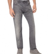 Classic slim leg jeans by Buffalo David Bitton designed in a light faded wash for superstar appeal.