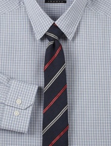 EXCLUSIVELY AT SAKS. Modern track striped tie, expertly crafted in Italy from a luxurious silk and cotton blend.97% silk/3% cottonDry cleanMade in USA