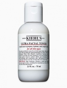 This mild yet effective toner gently removes surface debris and any remaining residue while hydrating and comforting skin. The unique milky texture is pH-balanced to maintain skin's natural protection barrier and is suitable for all skin types. Now available in a travel-ready size. 2.5 oz.