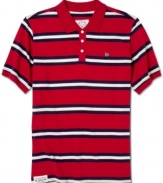 When you need a classic, crisp look fast, this striped polo shirt from LRG is the solution.