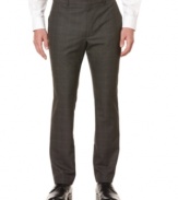 Add hip preppy style to your work wardrobe with these slim fit plaid pants by Perry Ellis.