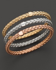 Stackable, woven sterling silver bracelet from Roberto Coin.