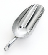 Get the scoop-classic simplicity sets a tone of sophistication in your home. This durable aluminum ice scoop is a perfect bartender, prep chef or kitchen companion with a traditional, clean design. Lifetime warranty.