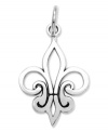 Fabulously french! This adorable Fleur-de-Lis charm features a crafty cut-out design in 14k white gold. Chain not included. Approximate length: 9/10 inch. Approximate width: 1/2 inch.