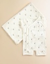 Bring home baby in this comfy, cozy cotton blanket with knight print.CottonMachine washImported