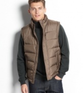 Freshen up your outerwear style with this versatile down puffer vest from Kenneth Cole.