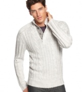 Get up to speed with current trends wearing this mock neck sweater from INC International Concepts.