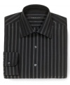 From stripes to structure, it's the details that make this Sean John dress shirt a sharp choice.