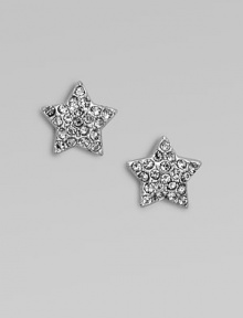 Dazzle in this charming star-shaped style. Argento plated brassGlass stonesSize, about ¼Bolt clutch backImported 