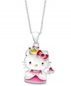 Wishful whimsy. The sterling silver Princess Kitty fairy pendant from Hello Kitty, decorated with a colorful splash, has a look that's quite magical. Approximate length: 18 inches. Approximate drop: 1 inch.