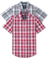 Plaid is where its at. Update your wardrobe with this fitted vintage plaid styled short sleeve shirt by Ecko Unltd.