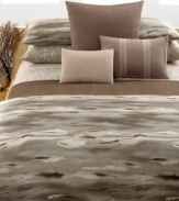 Inspired by African wild game, yet reinterpreted in an abstract watercolor, Calvin Klein's Tanzania sham features a palette of earthy hues on soft, Egyptian cotton sateen. French back closure; reverses to self.