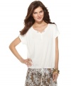 A boxy silhouette is a modern take on the tee - get the look in this Ellen Tracy top!