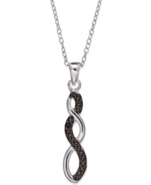 Everlasting beauty. Victoria Townsend's necklace and infinity-shaped pendant are set in sterling silver, with black diamond accents adding a lustrous touch. Approximate length: 18 inches. Approximate drop: 1-1/5 inches.